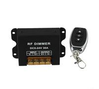 Variateur d'intensité LED sans fil RF pour bandes lumineuses DC 12 V - 24 V, contrôleur de gradation 30 A avec télécommande (jusqu'à 30 m), scintillement de 0 à 100 % - Luminosité