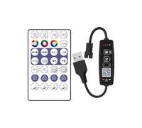 Variateur d'intensité LED, télécommande de lumières LED, contrôle LED 2,4 GHz, contrôleur de bande LED RVB 2,4 GHz avec connexion USB/DC et contrôle longue portée pour bandes LED