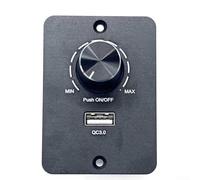 Variateur d'intensité PWM LED DC 12 V 24 V avec charge rapide USB, scintillement et réglage silencieux de la luminosité de 0 à 100 %, convient pour les lumières LED de camping-car et de bateau, 5 A
