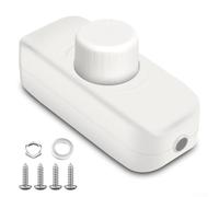 Variateur d'intensité rotatif en ligne pour éclairage LED à intensité variable et à incandescence avec fonctionnement bruit de bord arrière (blanc)