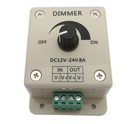 Variateur/interrupteur LED 12V CC - Dimmer rotatif pour toutes les lampes LED à intensité variable avec fiche et prise (Variateur 8A)