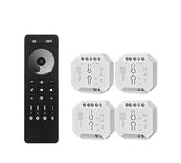 Variateur LED Triac AC 4 zones, 110/220/230V, interrupteur à bouton-poussoir 2.4G, télécommande for lampes halogènes à incandescence(2xDimmer Remote)