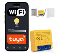 Variateur LED - Variateur Wi-Fi - Intensité variable - 2,4 GHz - Application Alexa Smart Life/Tuya - Commande vocale - Minuterie - Interrupteur WiFi - 2 prises - Compatible avec Alexa/Google