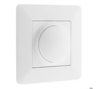 Zenitech - Variateur Rotatif Compatible LED - Installation Encastrée Prêt à Poser - Moteur Compact avec Passage de Câbles Facilité - Design Moderne et Esthétique - Blanc