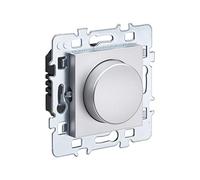 Variateur Rotatif - Interrupteur encastrable - Interrupteur Murale - Intérrupteur Prise Murale - Casual - Variateur Rotatif 2 Fils Mécanisme + Cache Alu + Support Métal - Debflex - 742308