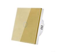Variateur tactile 86 type verre interrupteur tactile pour barre lumineuse LED capteur d'intensité Smart Home marche/arrêt gradation blanc (or)