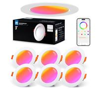 VARICART Spot Encastrable Dimmable Alexa, 7W RGB Smart Bluetooth LED Multicouleurs Blanc Neutre 5000K 660LM, Extra Plat Pour Nombreuses Scènes, Contrôle APP, 6 Pièces