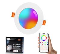 VARICART Spot LED Encastrable Couleur Alexa Connecté Spot Plafond Pack de 1 | 7W RGB Smart Bluetooth Spot Plafond Encastrés Multicouleurs 2700K-6000K 660 Lumen Dimmable pour Salle de Bain Cuisine Chambre