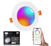 VARICART Spot LED Encastrable Dimmable Alexa, Pack de 1, 10W RGB Smart Bluetooth Spot Plafond Encastrés Multicouleurs 2700K-6000K 1000 Lumen, Spot Connecté pour de Nombreuses Scènes, Contrôle APP