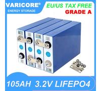 VariCore 3.2V 105Ah LiFePO4 batterie Lithium fer phospha bricolage 4s 12V 24V moto voiture électrique voyage Batteries solaires 4 PCS battery