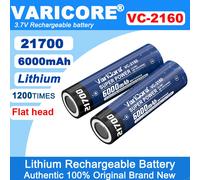 VariCore 3.7V 21700 6000mAh batterie rechargeable au lithium pour lampe de poche, phare, lampe minérale 1PCS VC-2160