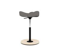 Varier Move Tabouret Naturel/Gris Ergonomique Réglable pour Bureau Assis-Debout avec Base en Bois et Assise en Mousse Sculptée - Garantie Qualité 10 Ans