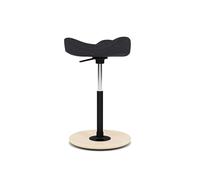 Varier Move Tabouret Naturel/Noir Ergonomique Réglable pour Bureau Assis-Debout avec Base en Bois et Assise en Mousse Sculptée - Garantie Qualité 10 Ans