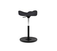 Varier Move Tabouret Noir/Noir Ergonomique Réglable pour Bureau Assis-Debout avec Base en Bois et Assise en Mousse Sculptée - Garantie Qualité 10 Ans