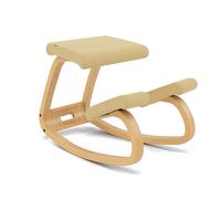 Varier Variable Balans Siège Assis-Genoux Ergonomique | Bois Marron/Jaune Tonal | Idéal pour Bureau, Maison et Apprentissage