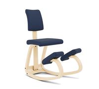 Varier Variable Plus Chaise Ergonomique à Genoux avec Dossier Naturel/Bleu - Chaise de Bureau Design Favorisant Le Mouvement, Posture Active et Confort - Garantie Qualité 10 Ans