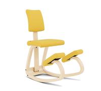 Varier Variable Plus Chaise Ergonomique à Genoux avec Dossier Naturel/Jaune - Chaise de Bureau Design Favorisant Le Mouvement, Posture Active et Confort - Garantie Qualité 10 Ans