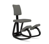 Varier Variable Plus Chaise Ergonomique à Genoux avec Dossier Noir/Gris - Chaise de Bureau Design Favorisant Le Mouvement, Posture Active et Confort - Garantie Qualité 10 Ans