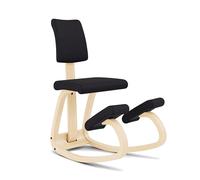 Varier Variable Plus Chaise Ergonomique à Genoux avec Dossier Naturel/Noir - Chaise de Bureau Design Favorisant Le Mouvement, Posture Active et Confort - Garantie Qualité 10 Ans