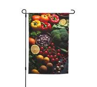 Variété de fruits frais 1 imprimé drapeau de jardin, maison, drapeau de cour, drapeau extérieur, ferme, décoration de vacances, 30,5 x 45,7 cm