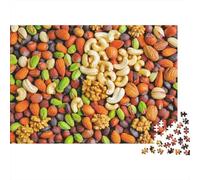 Variété de Noix Mixte Premium Puzzle 1000 Pièces pour Adultes Vue en Gros Plan de Noix et Haricots Assortis Riches Épais Robuste Haute Qualité Vibrant Défiant Anti-Stress Jeu 70x50cm/1000pcs