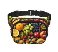 Variété légumes frais fruits 2 carrés double couche ceinture sac mini ceinture réglable sac de ceinture sac d'exercice course voyage randonnée, noir, One Size
