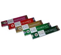 Variety Selection Boxes of Golden Nag - Choose 4 Packets from Champa, Patchouli, Chandan, Darshan, Forest, and Meditation Incense Sticks