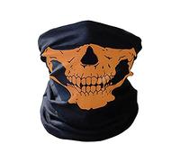 Variety Squelette Head Écharpe d'équitation Chaud Wai BO Ski Accessoires d'Halloween Foulard magique multifonction sans couture (Orange, Taille unique)