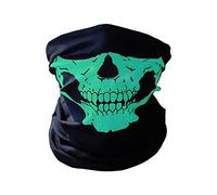 Variety Squelette Head Écharpe d'équitation Chaud Wai BO Ski Accessoires Halloween Foulard Magique Multifonctionnel sans Couture (Vert, Taille unique)