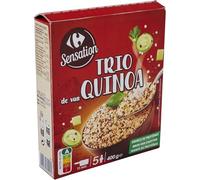 Variez vos repas avec un trio de quinoa source de protéines - CARREFOUR SENSATION, mélange céréales blanc rouge noir, format box 400g - Lot de 3