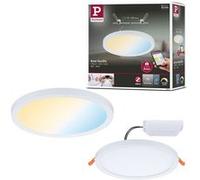 Paulmann 93043 Panneau LED spots encastrés Areo VariFit IP44 ZigBee Tunable White 175mm rond incl. 1x13W gradable Blanc éclairage plafond plast. 3000K