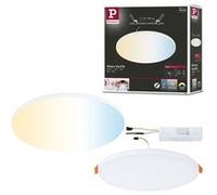 Paulmann 79957 panneau LED panneau encastré Veluna VariFit Edge 200 mm rond Tunable White commande de la lumière blanche Blanc synthétique plafonnier