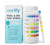 VARIFY Bandelettes de test Varify 7 en 1 pour piscine et spa - Kit de test d'eau facile à utiliser pour piscine, spa, jacuzzi et plus encore - Bandelette de test pour la dureté de l'eau, le chlore