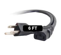 Variglas C2G Universal Power Cord, Black 6 ft - Cable (Black 6 ft, NEMA 5 - 15P, Noir)