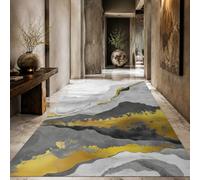 VARIKASHOM Grand Tapis pour Maison Décorations, Intérieure Salon Chambre, Extérieure Balcon, Abstrait Gris, Jaune, Blanc, 140 x 200 cm