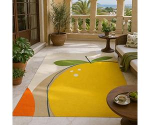 VARIKASHOM Tapis Chambre, 160 x 200 cm, Jaune Vert Orange Beige Modernes, Tapis de décoration Chambre Adulte Homme Femme, Poils Ras,
