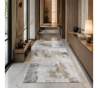 VARIKASHOM Tapis de Bain, 50 x 80 cm, Abstrait Gris Blanc Jaune, Tapis d'entrée intérieur, Salon Chambre, Décoratif Chaise Canapé,