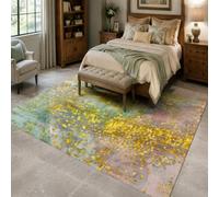 VARIKASHOM Tapis de Bain, 50 x 80 cm, Abstrait Jaune Bleu Rose Gris, Tapis d'entrée intérieur, Salon Chambre, Décoratif Chaise Canapé,