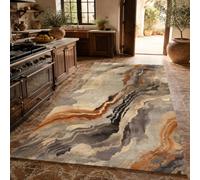 VARIKASHOM Tapis de Bain, 50 x 80 cm, Abstrait Moderne Beige Gris Orange Noir, Tapis d'entrée intérieur, Salon Chambre, Décoratif Chaise Canapé,