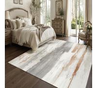 VARIKASHOM Tapis de Bain, 50 x 80 cm, Abstrait Moderne Blanc Gris Jaune, Tapis d'entrée intérieur, Salon Chambre, Décoratif Chaise Canapé,