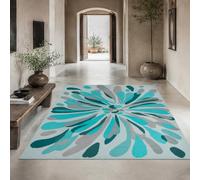 VARIKASHOM Tapis de Bain, 50 x 80 cm, Abstrait Moderne Bleu Gris Vert, Tapis d'entrée intérieur, Salon Chambre, Décoratif Chaise Canapé,