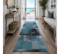 VARIKASHOM Tapis de Bain, 50 x 80 cm, Abstrait Moderne Bleu Noir Gris Blanc, Tapis d'entrée intérieur, Salon Chambre, Décoratif Chaise Canapé,