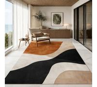 VARIKASHOM Tapis de Bain, 50 x 80 cm, Abstrait Moderne Marron Beige Noir Blanc, Tapis d'entrée intérieur, Salon Chambre, Décoratif Chaise Canapé,