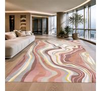 VARIKASHOM Tapis de Bain, 50 x 80 cm, Abstrait Moderne Rose Gris Jaune Marron Beige, Tapis d'entrée intérieur, Salon Chambre, Décoratif Chaise Canapé,