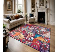 VARIKASHOM Tapis de Bain, 50 x 80 cm, Abstrait Rouge Bleu Orange Violet Beige Blanc Rose, Tapis d'entrée intérieur, Salon Chambre, Décoratif Chaise Canapé,