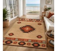 VARIKASHOM Tapis de Bain, 50 x 80 cm, Beige Oriental Marron Noir Bleu, Tapis d'entrée intérieur, Salon Chambre, Décoratif Chaise Canapé,