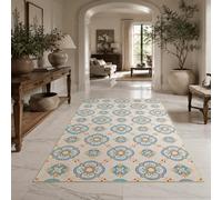 VARIKASHOM Tapis de Bain, 50 x 80 cm, Bleu Oriental Orange Jaune Rouge Blanc, Tapis d'entrée intérieur, Salon Chambre, Décoratif Chaise Canapé,