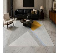 VARIKASHOM Tapis de Bain, 50 x 80 cm, Géométrie Moderne Jaune Gris Bleu Jaune, Tapis d'entrée intérieur, Salon Chambre, Décoratif Chaise Canapé,