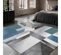 VARIKASHOM Tapis de Bain, 50 x 80 cm, Géométrique Moderne Bleu Gris Blanc Vert, Tapis d'entrée intérieur, Salon Chambre, Décoratif Chaise Canapé,