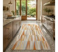 VARIKASHOM Tapis de Bain, 50 x 80 cm, Géométrique Moderne Orange Beige Gris Bleu, Tapis d'entrée intérieur, Salon Chambre, Décoratif Chaise Canapé,